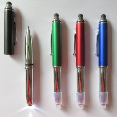 Stylus ballpoint pen with LED flashlight 